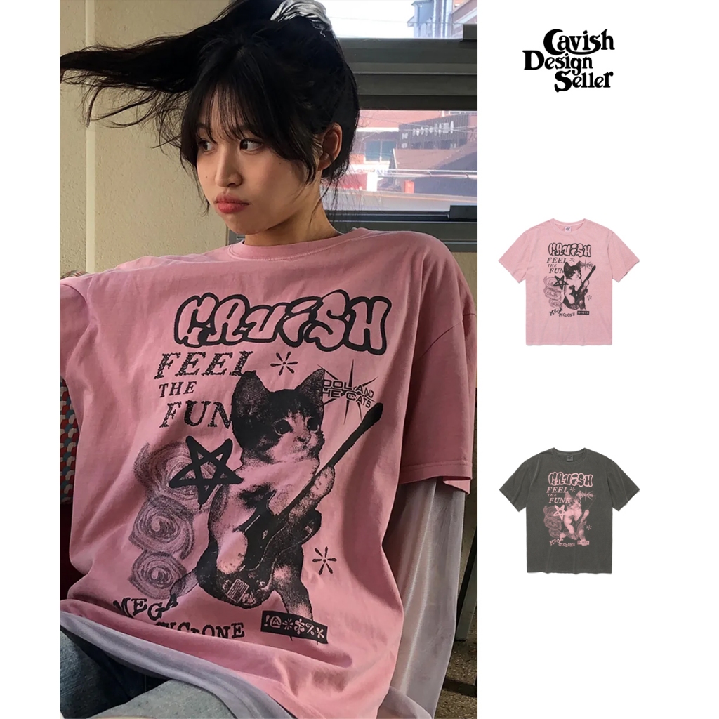 [CAVISH] MEGA CYCLONE PIGMENT SS TEE_สไตล์เกาหลี