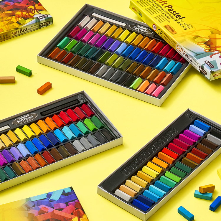[MUNGYO Soft Half Dry Pastels] อุปกรณ์ศิลปะเกาหลี สีพาสเทลสี่เหลี่ยม