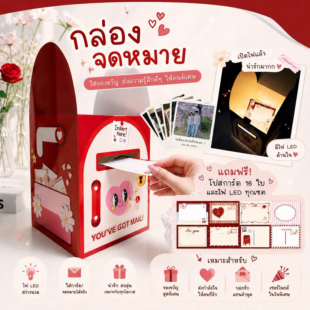 กล่องจดหมาย📮 กล่องของขวัญให้แฟนในวันพิเศษ สามารถใส่ของขวัญ จดหมาย ข้อความในใจเพื่อส่งต่อความรู้สึกดีๆให้คนพิเศษ