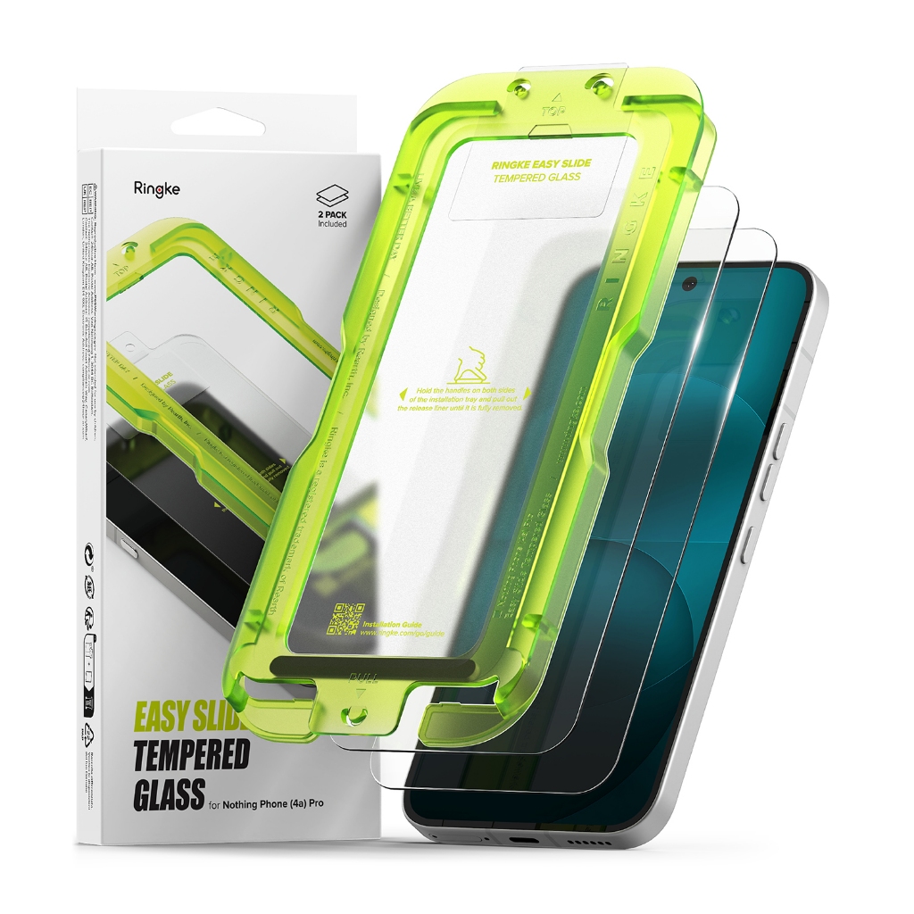 Ringke Easy Slide Glass สําหรับ Nothing Phone (4a) Pro กระจกนิรภัยกันรอยหน้าจอ