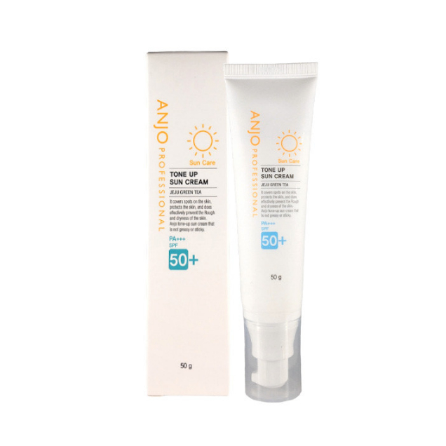 ANJO Professional Tone Up Sun Cream 50g SPF50+ PA+++ 1+1 ชุด | เบสแต่งหน้ากันแดดไบรท์เทนนิ่ง | ครีมก