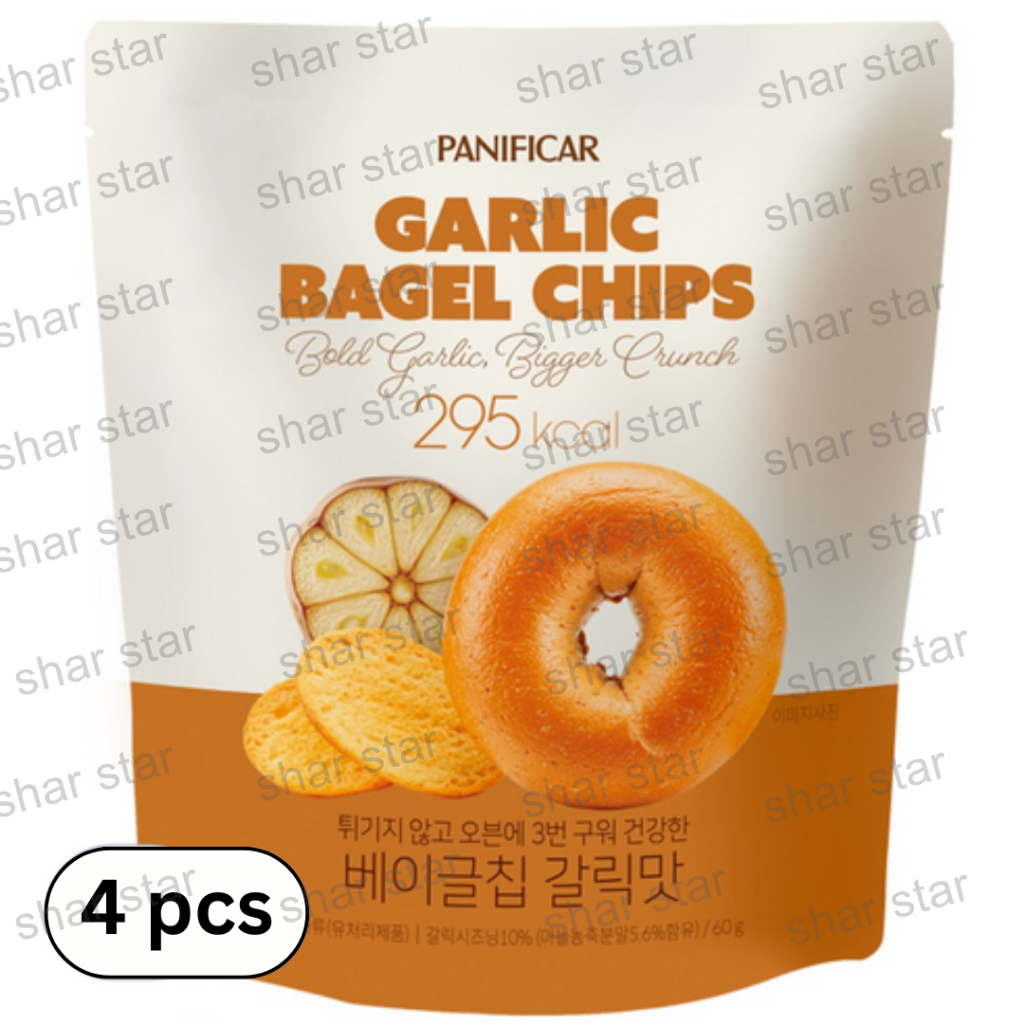 ทุกคนs Table Garlic Bagel Chips – 4 Pack (60g) | ขนมกระเทียมเกาหลีอบกรอบ, ชิปเบเกิลอบ, ขนมเกาหลีดั้ง