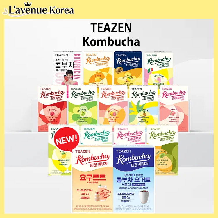 [TEAZEN] ⚡แป้งคอมบูชา⚡, *ใหม่ 25ver, 17 ชนิด*, 10 แท่ง, (APPLE CIDER VINEGAR, ICED TEA, YOGURT SMOOT