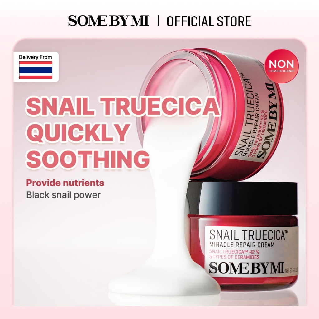 SOME BY MI Snail Truecica Miracle Repair Cream [60g], ลดการระคายเคืองอย่างมีประสิทธิภาพ, ครีมดูแลรอยสิว