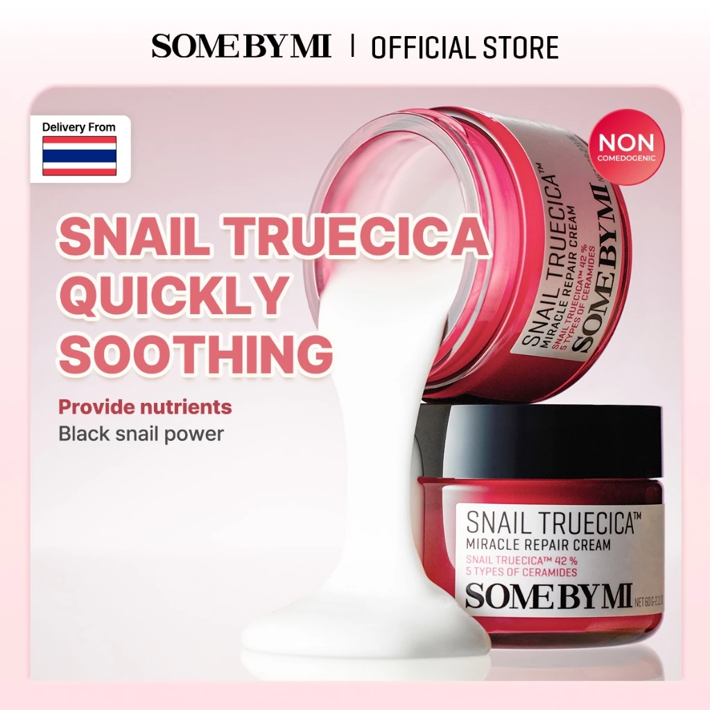 SOME BY MI Snail Truecica Miracle Repair Cream [60g], ลดการระคายเคืองอย่างมีประสิทธิภาพ, ครีมดูแลรอยสิว