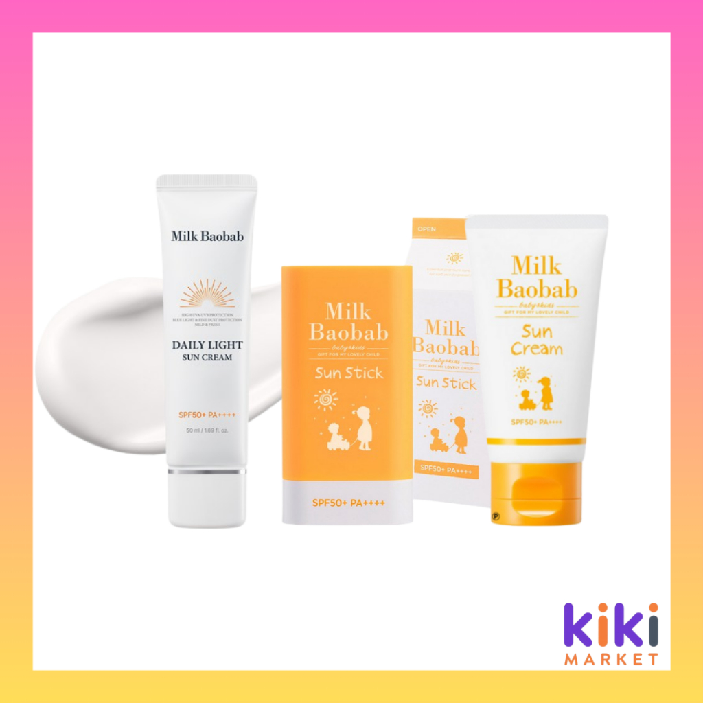 [Milk Baobab] Sun Care Line – Daily Light Sun Cream / Baby & Kids Sun Stick / Baby & Kids Sun Cream