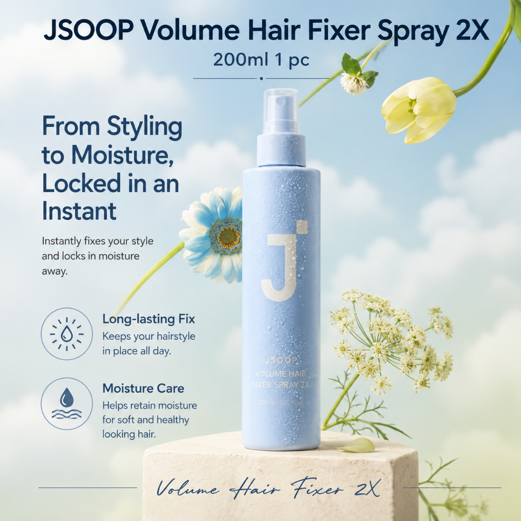 JSOOP Volume Hair Fixer Spray 2X 200ml ปริมาณผมจัดแต่งทรงผม Mist Long Lasting Root Volume Hair Setti