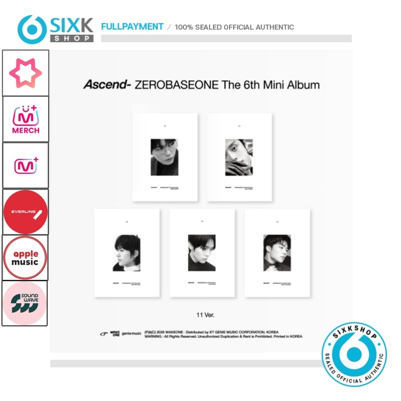 SIXKSHOP✨( LUCKYDRAW _ 11 VERSION ) ZEROBASEONE (ZB1) THE 6TH ALBUM [ Ascend- ]