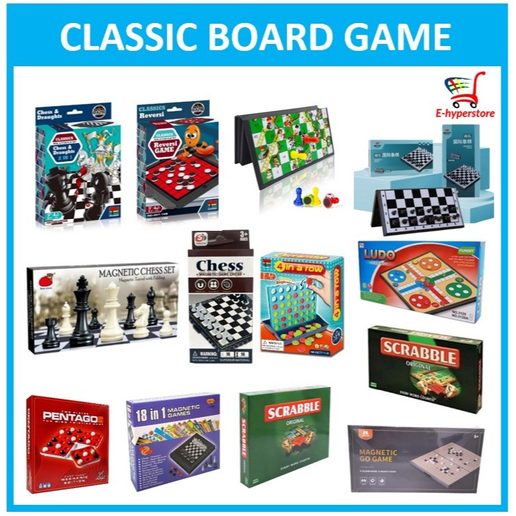 [BULK ORDER] เกมกระดานคลาสสิก - หมากรุกแม่เหล็กและที่ไม่ใช่แม่เหล็กและหมากฮอส Reversi 4 ในแถว Pentag