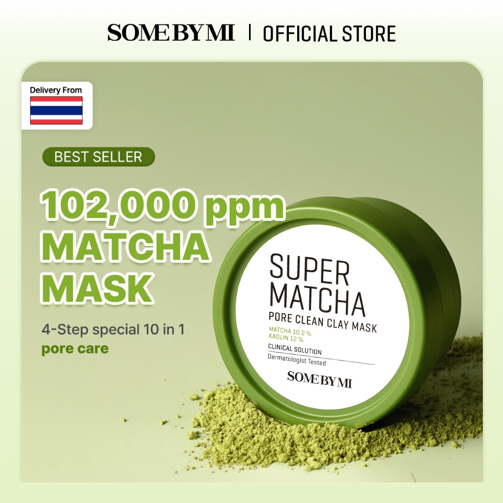 SOME BY MI Super Matcha Pore Clean Clay Mask [100g], ทำความสะอาดรูขุมขน, ปลอบประโลมผิว