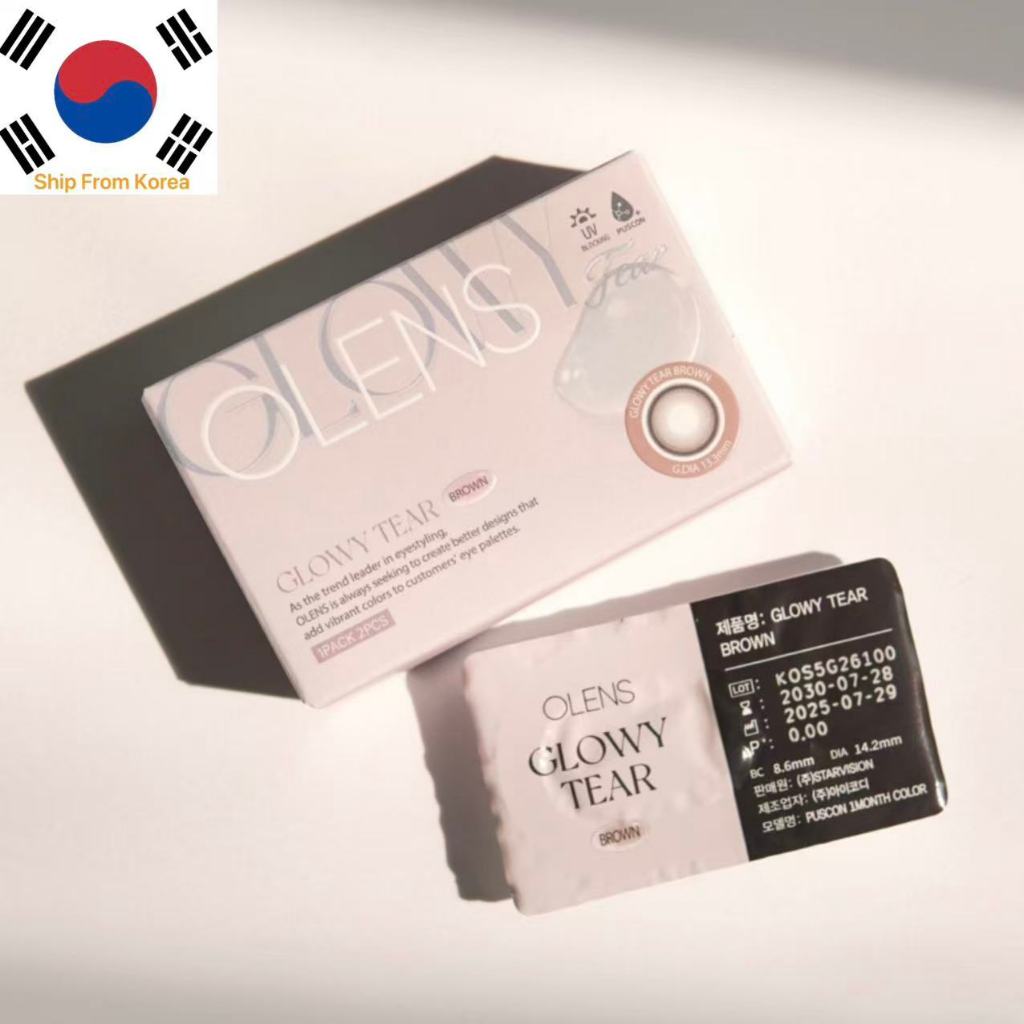 OLENS GLOWY TEAR BROWN คอนแทคเลนส์ 2P เลนส์เกาหลี เลนส์