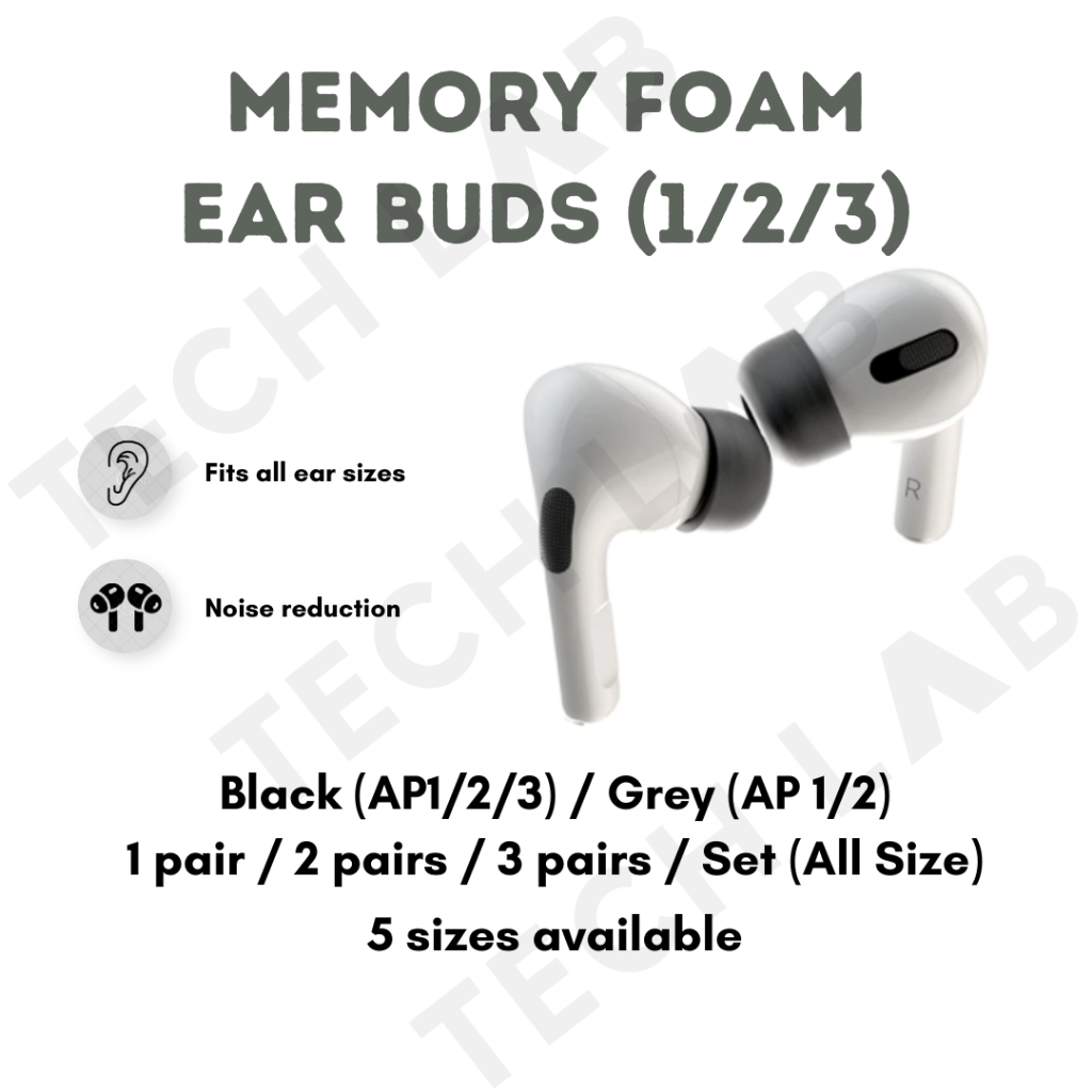 [SG] หูฟังโฟมหน่วยความจําสําหรับ AirPods Pro โฟม 1/2/3 แผ่นรองหูฟังทดแทนสําหรับเมมโมรีโฟม จุกหูฟัง AirPods Pro