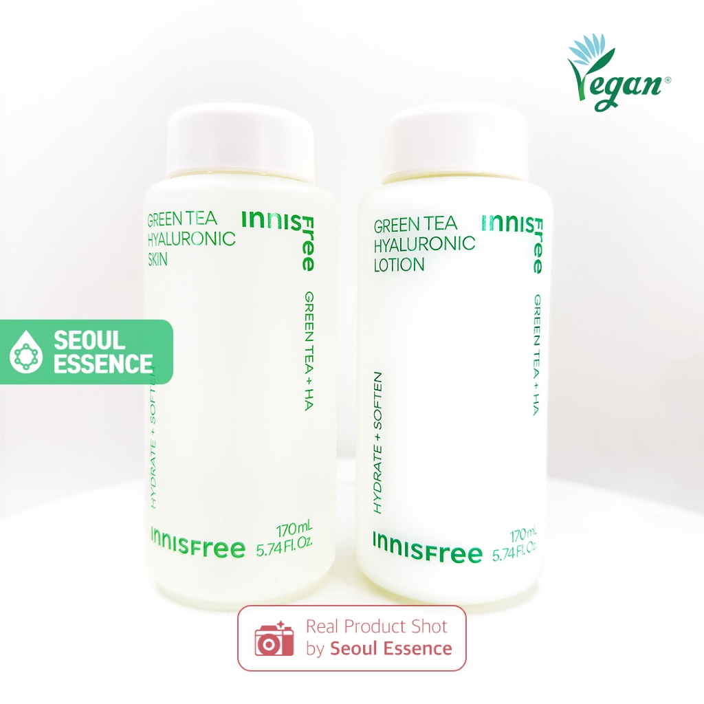Innisfree Green Tea Hyaluronic Skin / Lotion / Duo Set - Hydrating Toner Forfresh and Dewy Skin