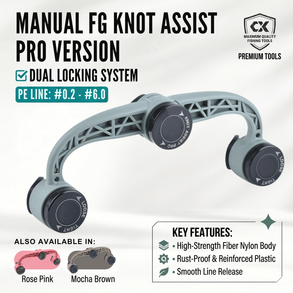 FG Knot Tying Tool - ไนลอนไฟเบอร์กลาส - ปรับความตึงเครียดความแข็งแรงสูง Knot Assistant ตกปลา GT
