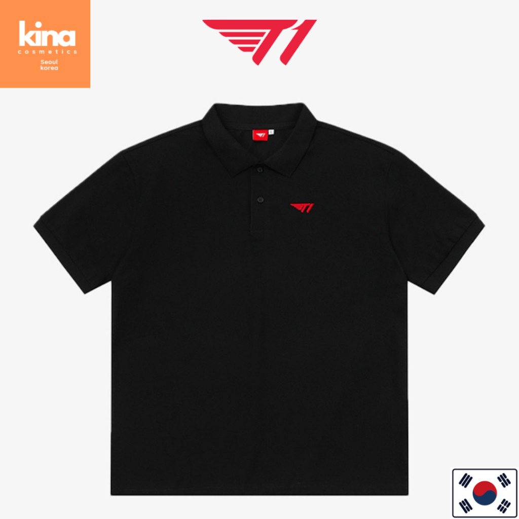 เสื้อโปโลโลโก้ T1 - สีดํา