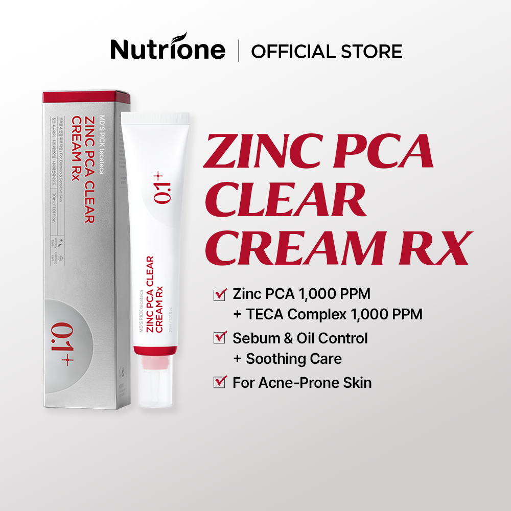 NUTRIONE MDs PICK tecateca ซิงค์ พีซีเอ เคลียร์ ครีม อาร์เอ็กซ์ Zinc PCA Clear Cream Rx (30ml / กล่อง)