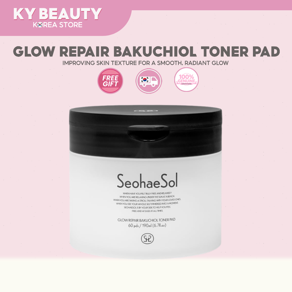 [SeohaeSol] Glow Repair Bakuchiol Toner Pad 60pads (190ml) - ช่วยให้ผิวสว่างใสและกระชับขึ้น