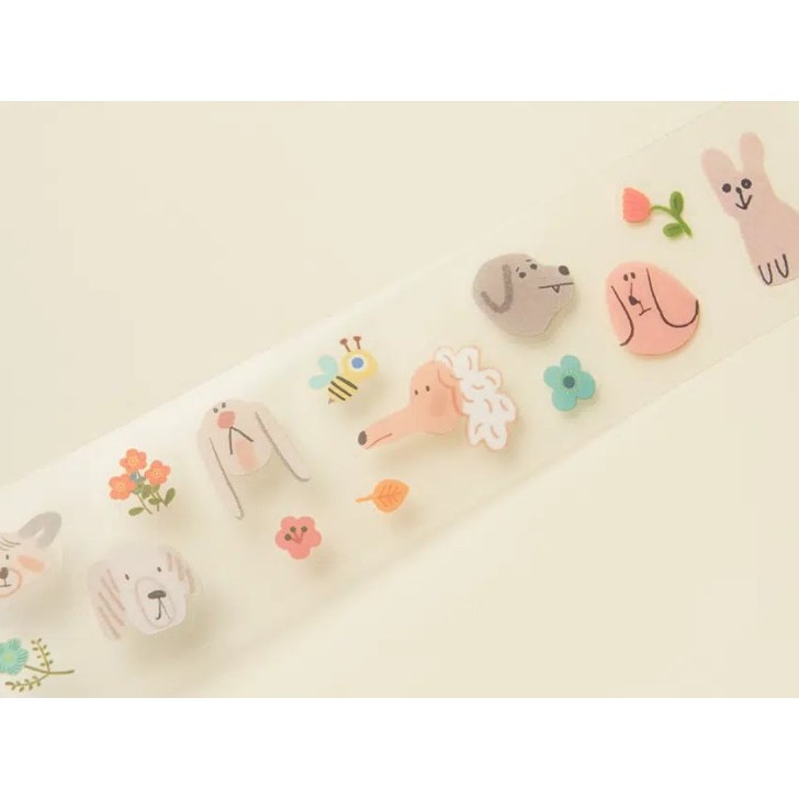 สัตว์น่ารัก Kiss Cut Washi เทปสติกเกอร์เทปสมุดภาพไดอารี่ Journaling ตกแต่ง_1061272