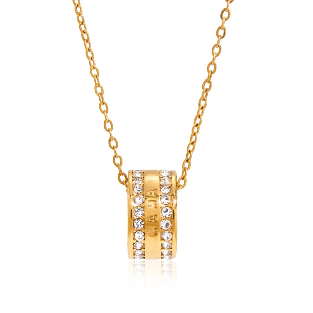 CLEAN EDIT ZIRCON CYLINDER NECKLACE – สร้อยคอกันน้ําสแตนเลส