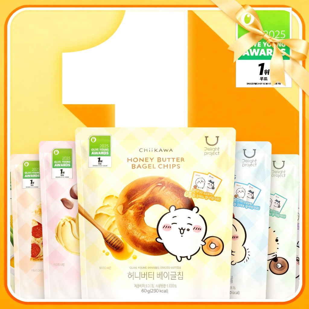 [Olive Young] Delight Project x Chiikawa Bagel Chip Limited Edition รวมถึงสติ๊กเกอร์