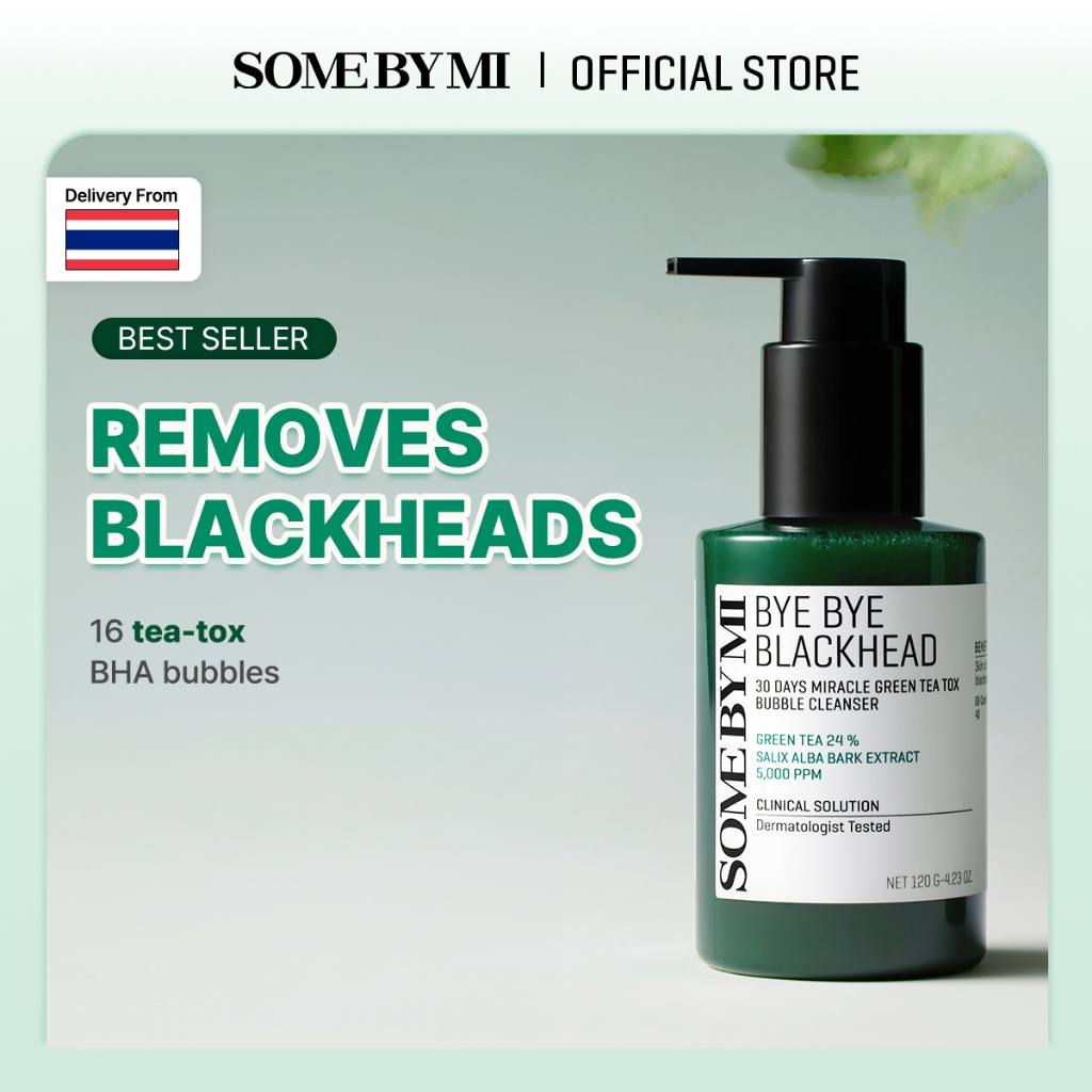 SOME BY MI Bye Bye Blackhead 30 Days Miracle Green Tea Tox Bubble Cleanser [120g], ดูแลสิ่งสกปรกในรูขุมขน, บับเบิ้ลดีพคลีนซิ่ง