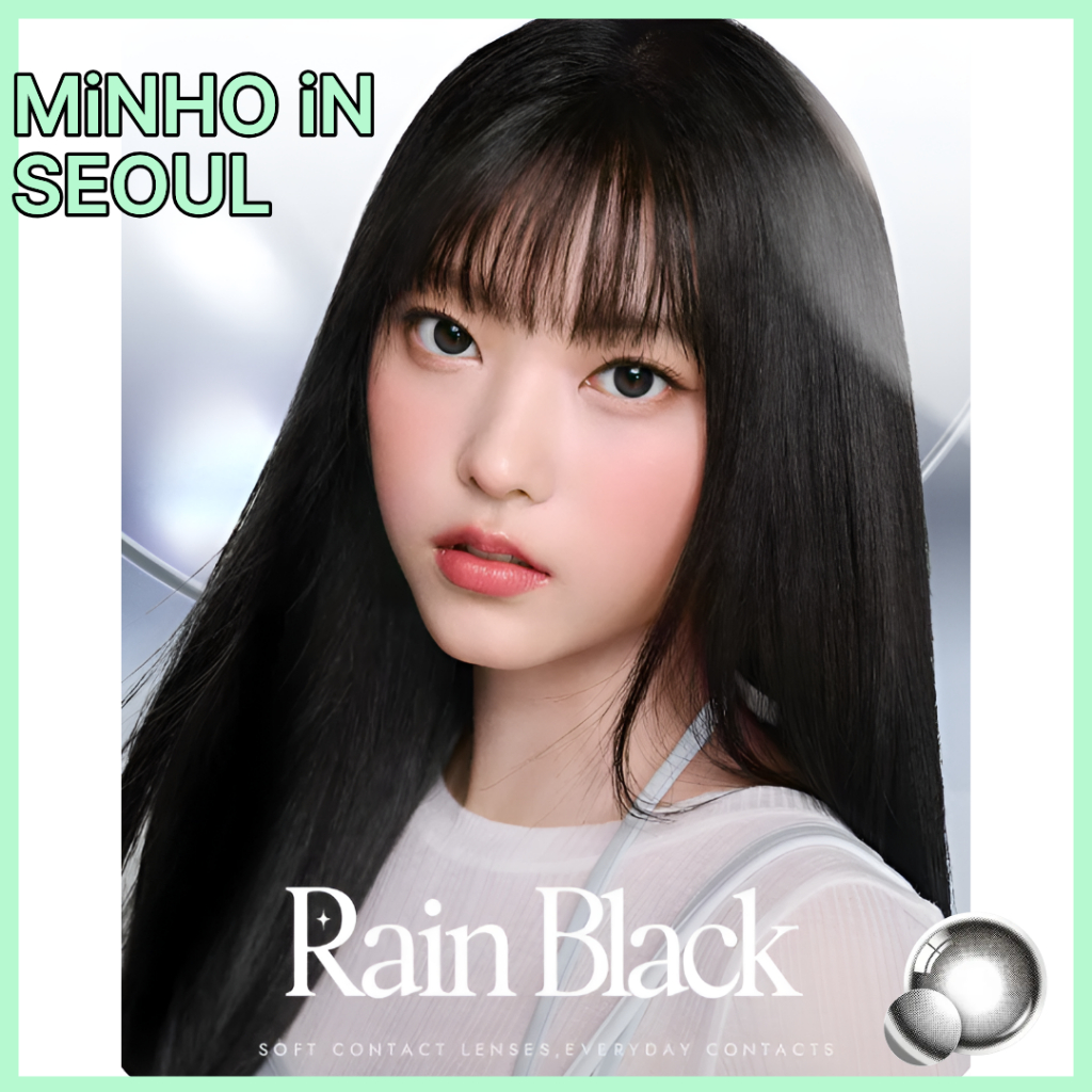 OLENS Rain Black รายเดือน– 1 สีคอนแทคเลนส์สีรายเดือน 13.5 มม.K-Beauty 2p 1 กล่อง