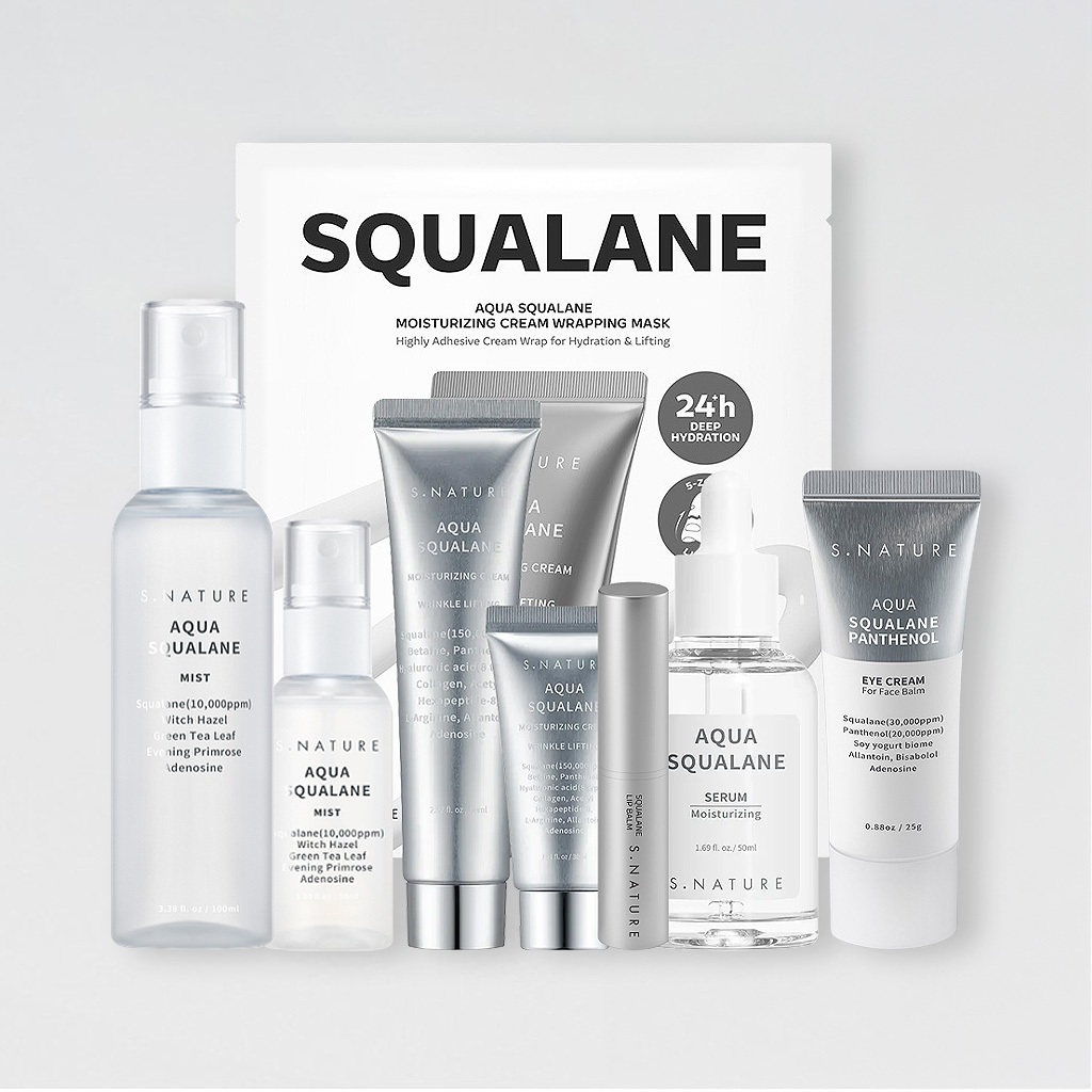 S.NATURE Aqua Squalane Series Cream, Serum, Mist, Mask, Lip Balm, Eye cream | ดูแลผิวหน้าให้ความชุ่มชื้น