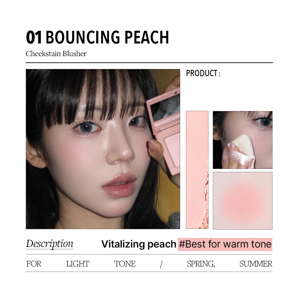 VDL طقم أحمر خدود Cheek Stain Duo ‏Warm Peach + حقيبة هدية — صورة 5