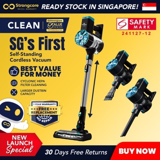 Strongcore CLEAN Rechargeable Battery Cordless Vacuum Cleaner - Self-Standing, HEPA Filter, 11,500Pa