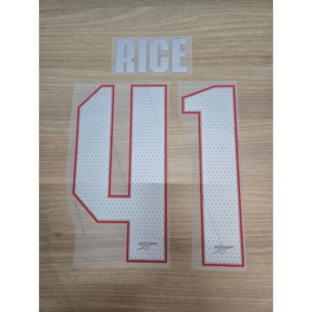 [ผู้ขายในพื้นที่ SG] Asenal Cup Nameset Rice 41 For Away Jersey Heat Press