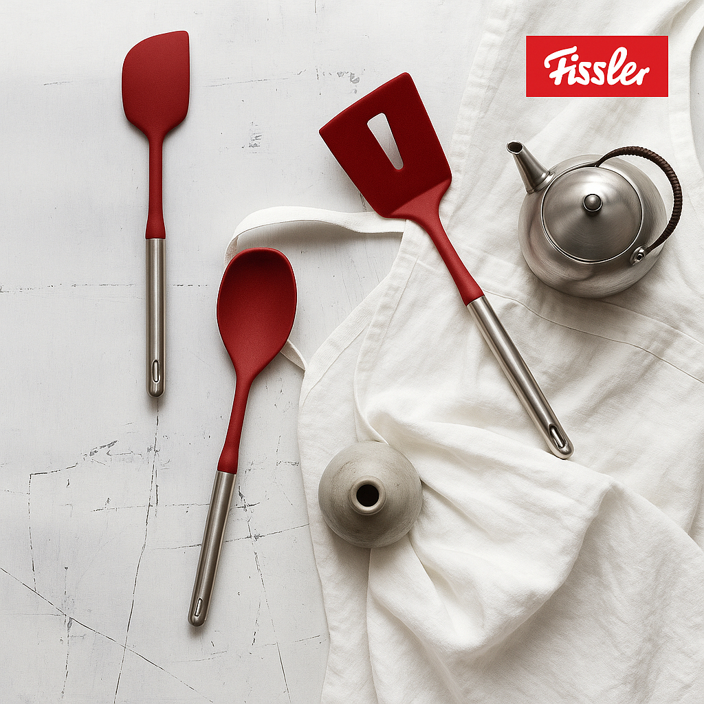 เครื่องครัวสุดหรู ช้อนเครื่องครัวซิลิโคน Fissler Essen ฝาพับ