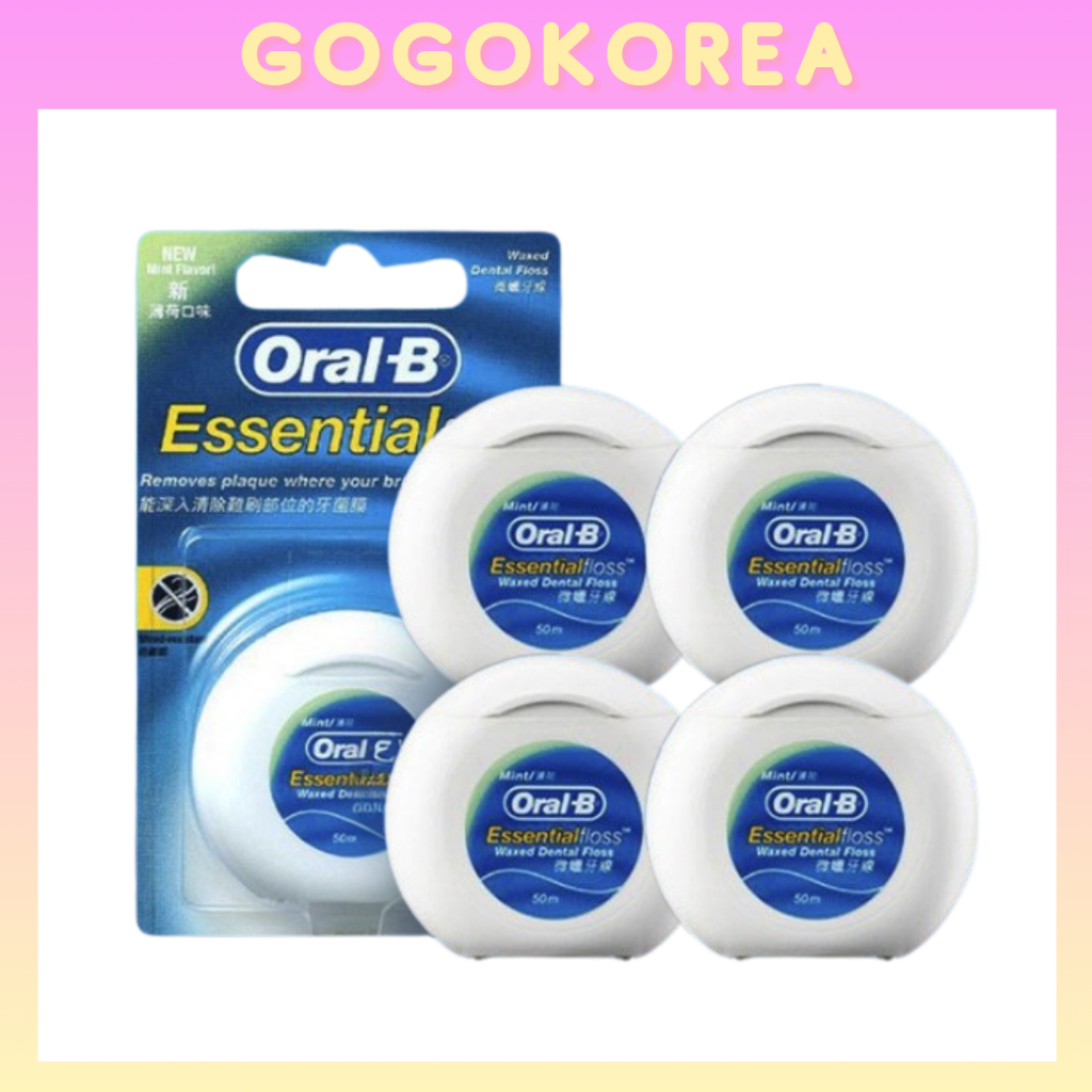 [Oral-B] Essential Floss 50m * 4ea Waxed Dental Floss