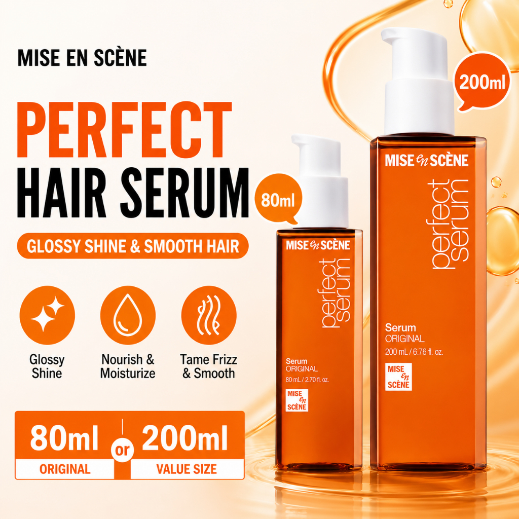 MISE EN SCENE MISE EN SCENEเซรั่มผมที่สมบูรณ์แบบเกาหลี Glossy Shine Hair Oil สําหรับผมแห้ง Frizzy Ha