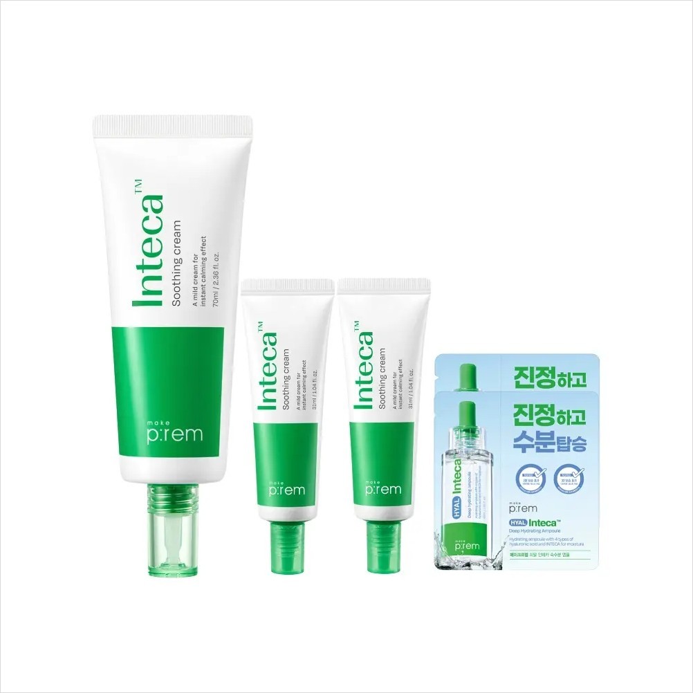 Make p:rem Inteca Soothing Cream 70ml (ครีม 31m*2ea + Ampoule 1ml*2ea Gift)