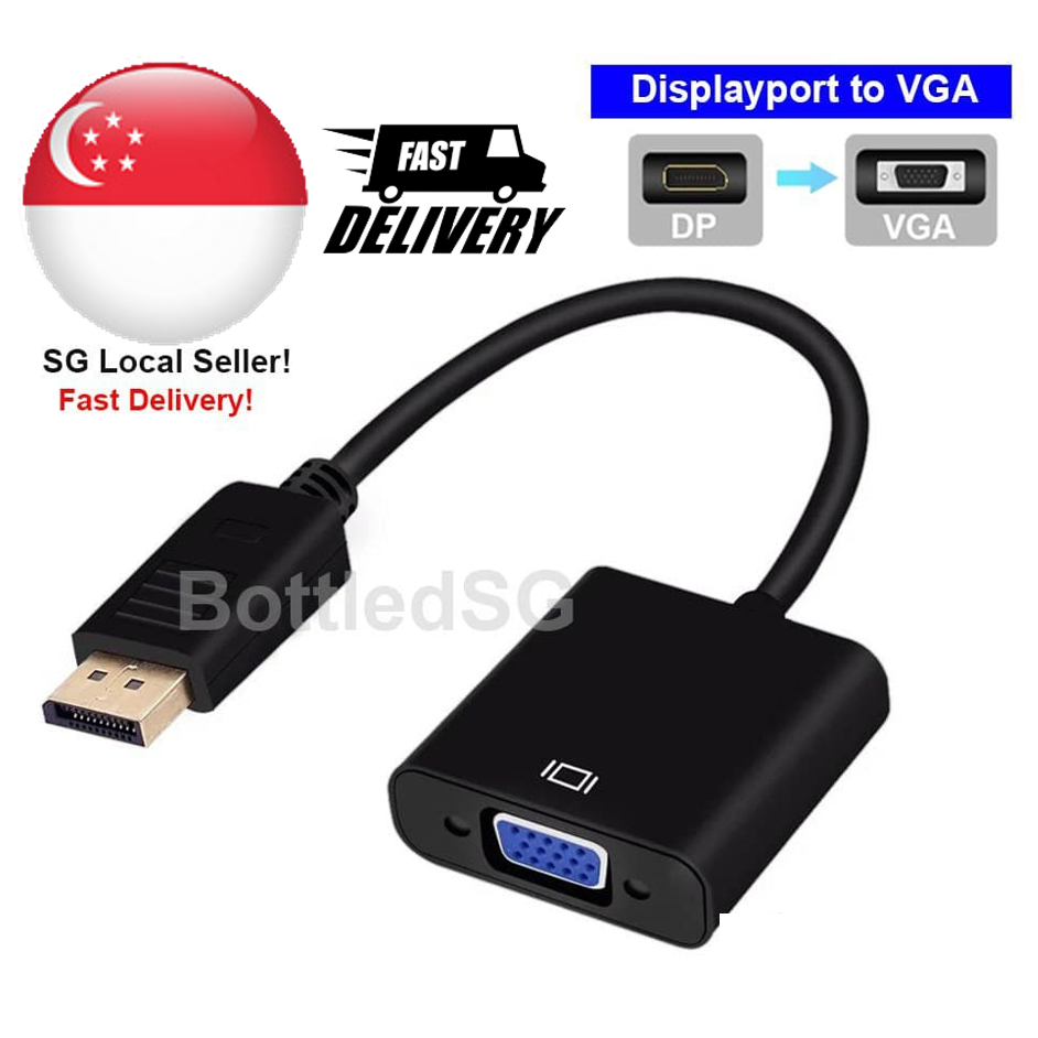 Displayport DP เป็น VGA Monitor Adapter 1080P เหมาะสําหรับเดสก์ท็อปพอร์ตจอแสดงผล