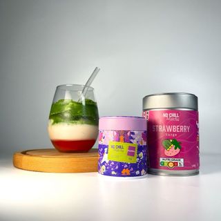 No Chill Matcha Strawberry Surge - Strawberry Matcha Latte. Cafe quality, easy to make!