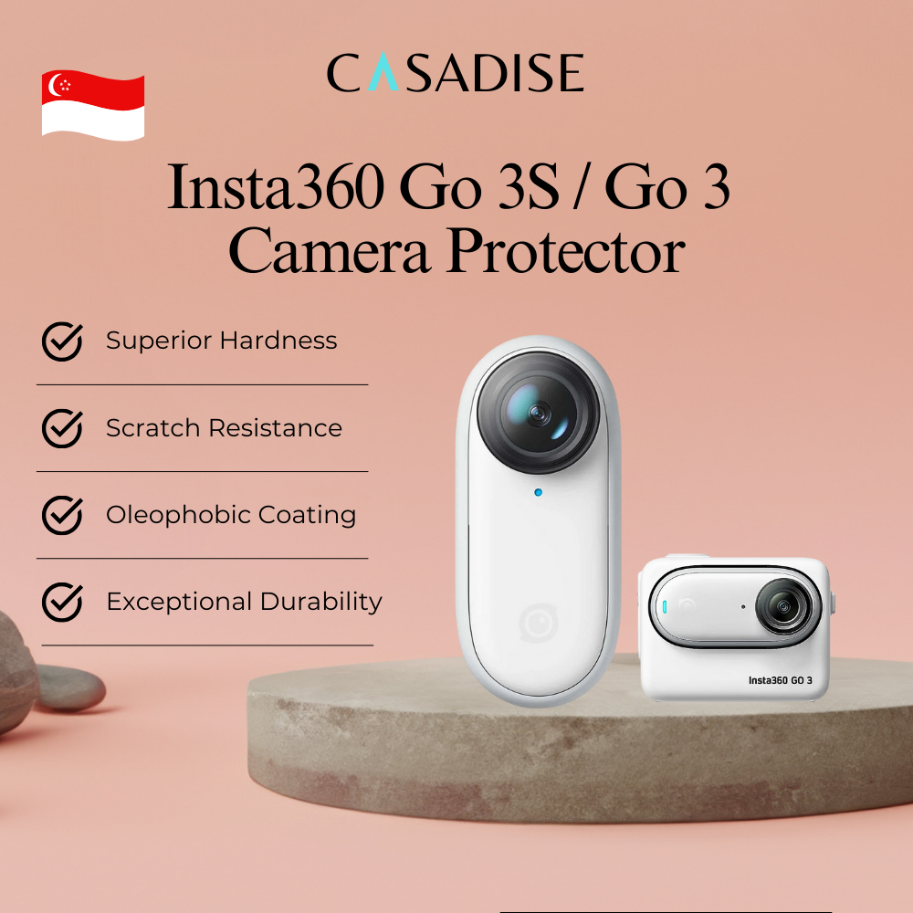 (SG) CASADISE ตัวป้องกันเลนส์กล้องสําหรับ Insta360 Go 3S / Go 3 HD Clear 9H กระจกนิรภัยป้องกันที่แข็