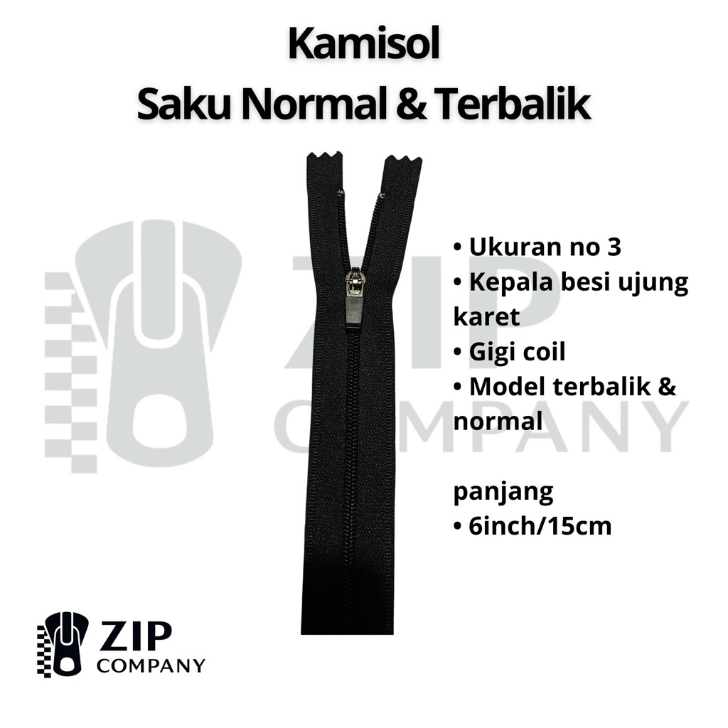(12 ชิ้น) Coil Pocket Zipper No. 3 / Auto Lock Pocket Camisole Zipper 6 นิ้วและ 7 นิ้ว