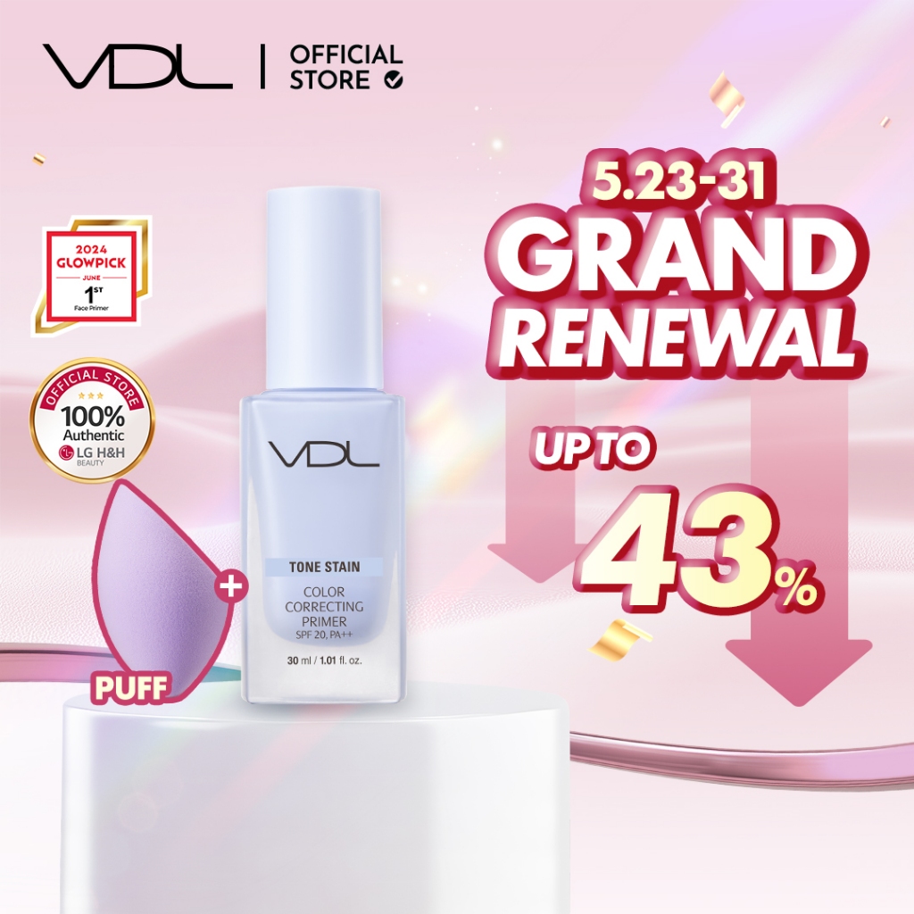 [ส่งฟรี] ใหม่!! VDL Tone Stain Correcting Primer  SPF20 PA++ 30ml | เบสปรับสีผิวจากเกาหลี ไพรเมอร์ เมคอัพเบส Base Makeup  K-Beauty เมคอัพ คุมมัน ปกปิดรูขุมขน ปรับสีผิวให้เรียบเนียน ดูเป็นธรรมชาติ เบสปรับสีผิวจากเกาหลี| LG BEAUTY OFFICIAL