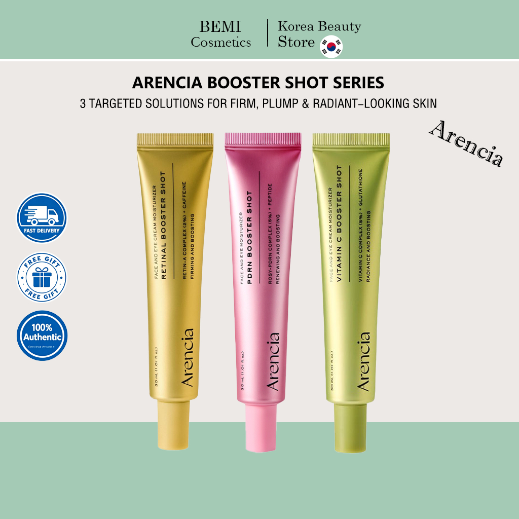 ARENCIA Booster Shot 30ml PDRN วิตามินซี Retinal Face & Eye Cream Moisturizing Brightening Firming F
