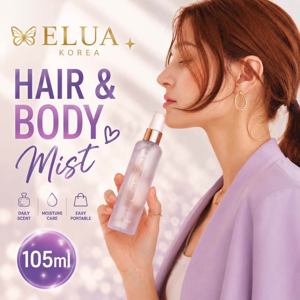 MUMCHIT Hair & Body Mist 105ml Soft Blue Soap Purple Musk Daily Perfume Mist