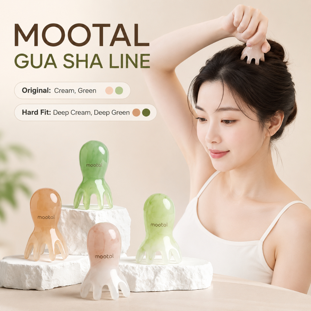 MOOTAL Octopus Gua Sha Scalp Massage Original & Hard Fit Resin Head Massage Tool (เกาหลีความงาม)