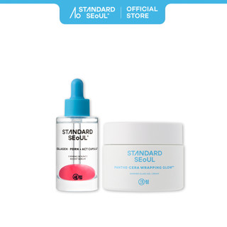 [Standard Seoul] Bouncy Boost Serum 30ml + Barrier Glass Gel Cream 50ml Brightening & Anti-Wrinkle · Glass Glow Skin · Radiance Barrier Shield Cream · kbeauty · Collagen · PDRN · Bakuchiol · Firming & Pore Serum · Hyaluronic acid · Ceram