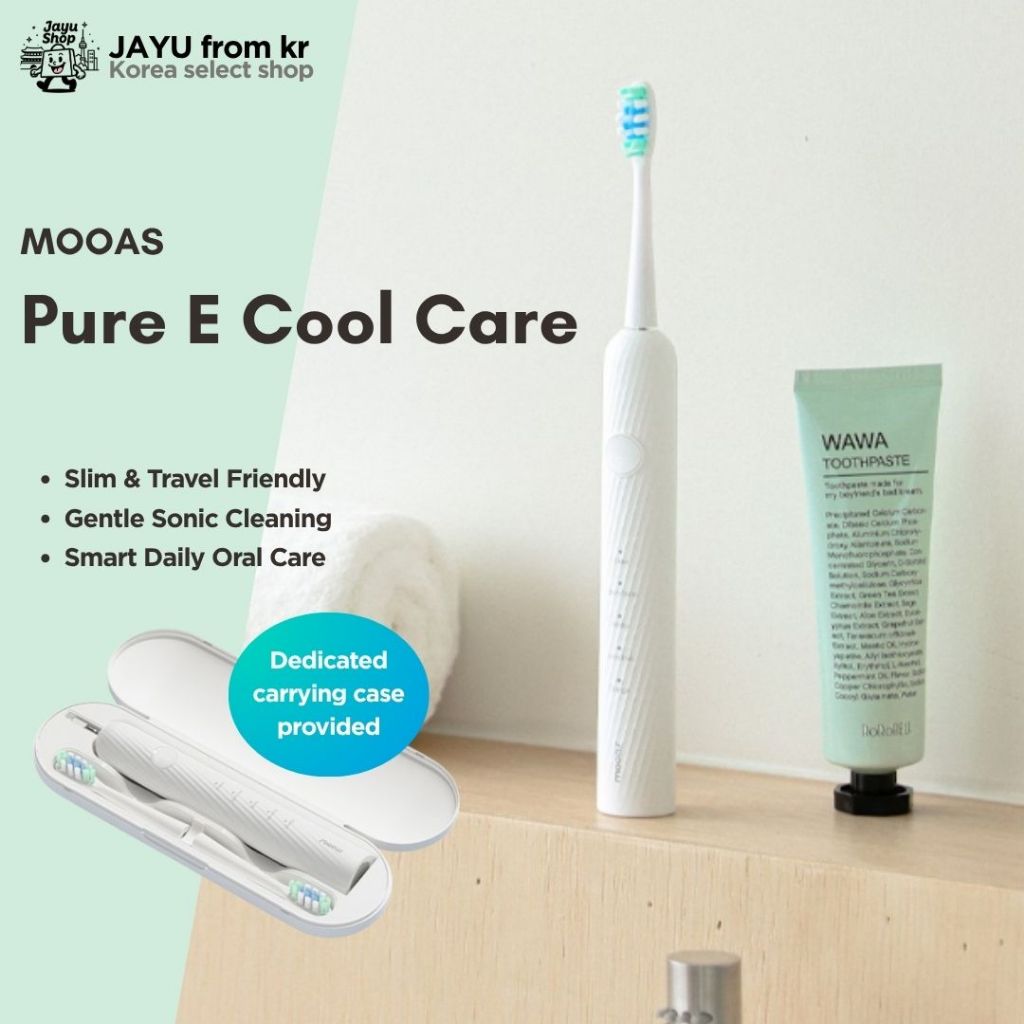 แปรงสีฟันไฟฟ้าโซนิค Slim Recharge IPX7 Oral Care / w Travel Case [MOOAS] PURE E COOL CARE
