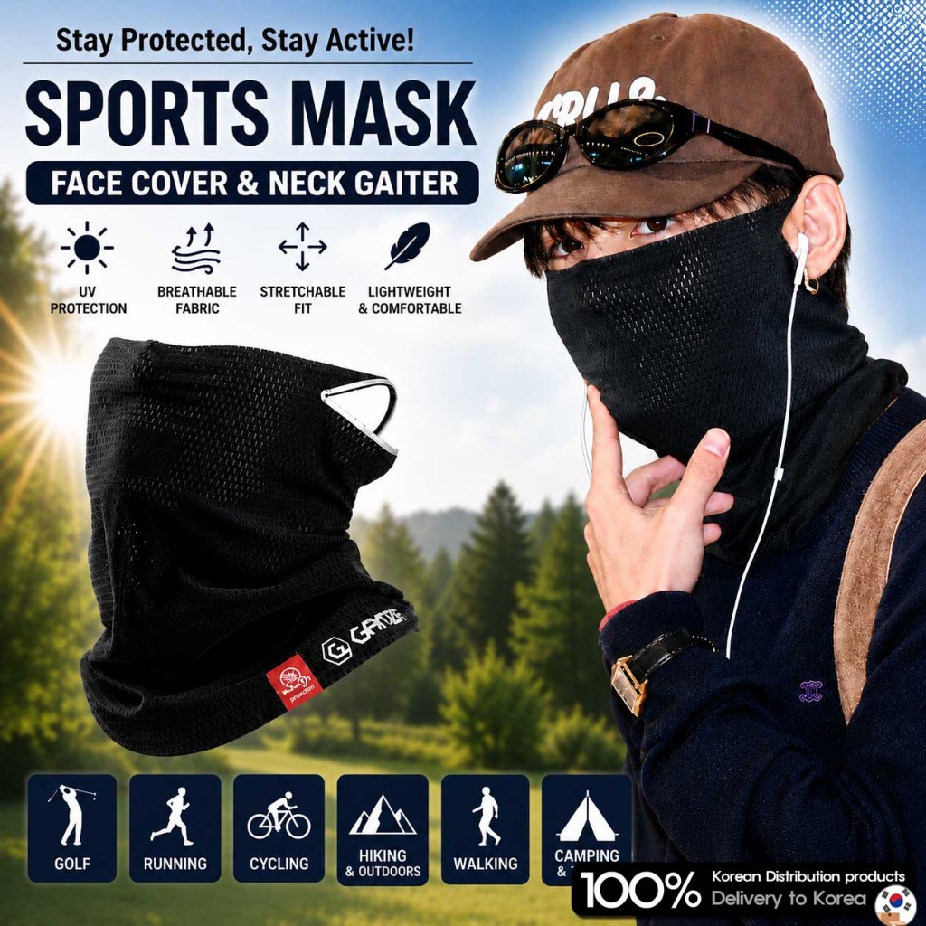 [GAMZA] M1 MASK Sports Face Cover Golf Running Cycling Outdoor Face Mask Neck Cover_BTS Jungkooks Sp