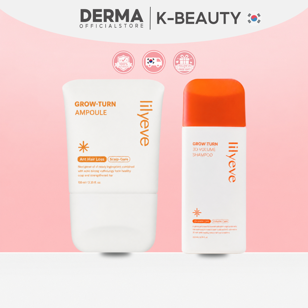Lilyeve GrowTurn 1x Ampoule (100ml) + 1x แชมพู (200ml) | สกาลป์ แอนด์ แฮร์ แคร์ |ผมร่วง |ปริมาตร