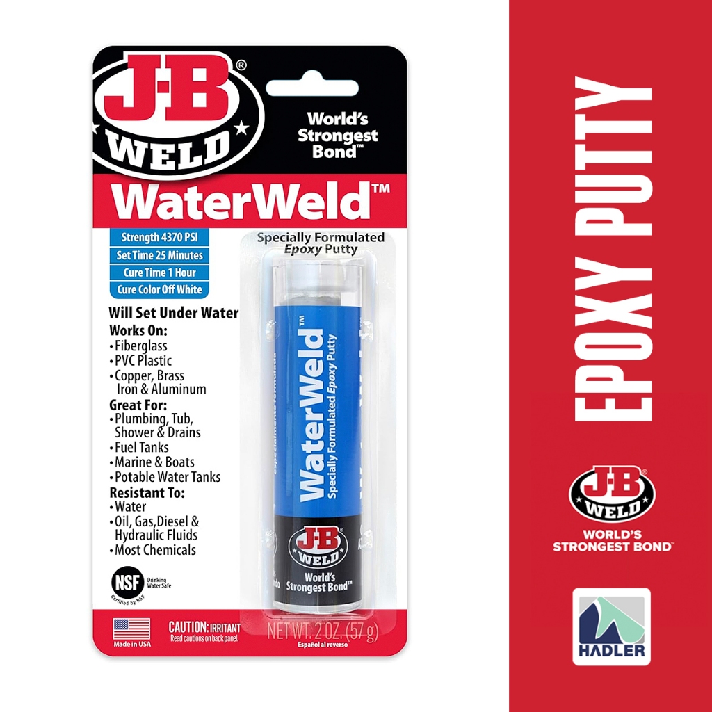 JB Weld WaterWeld Epoxy Putty Stick 2oz | ประปากันน้ําและการซ่อมสีโป๊ว