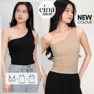 Einashop Kaylee One Shoulder Bra Padded Toga Top SG Ship