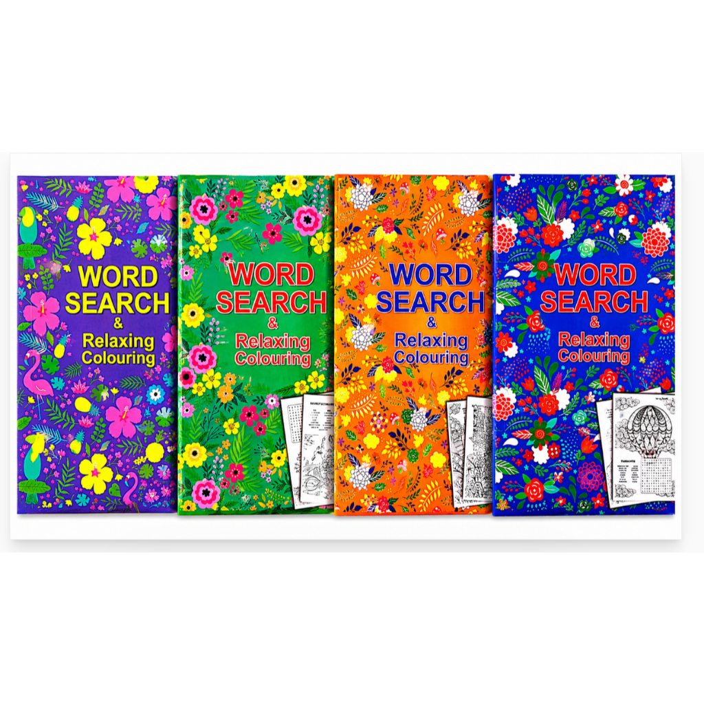 A5 Word Search & Relaxing Colouring Book