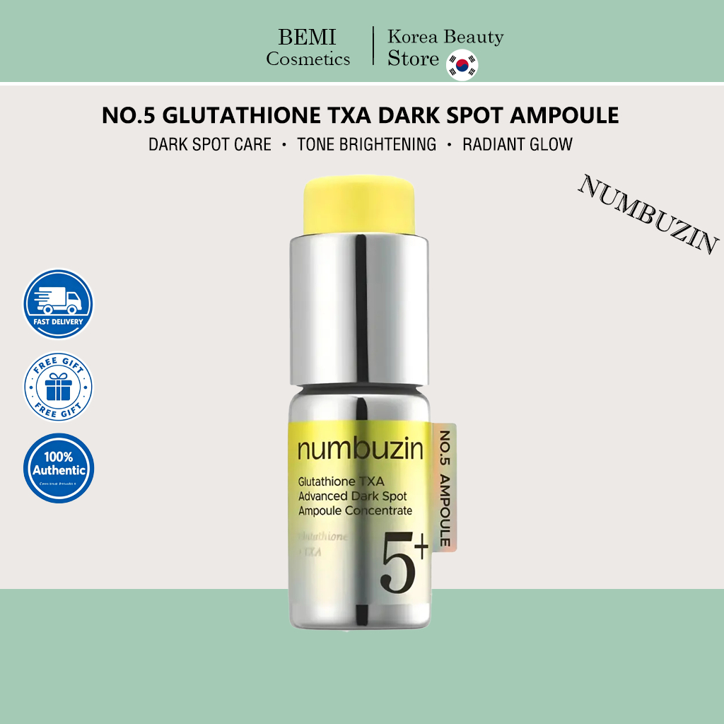 Muuzin No.5+ Glutathione TXA Advanced Dark Spot Ampoule 10ml Brightening Glow Care Concentrate Korea